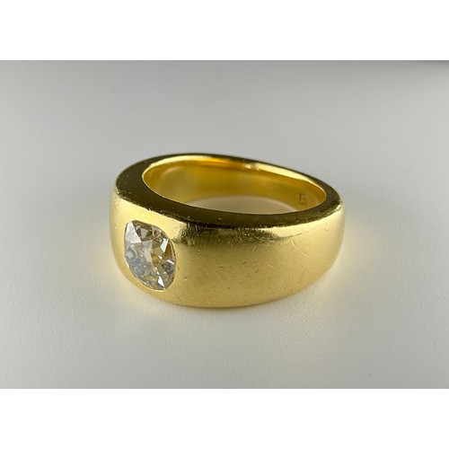 182 - An 18ct gold old mine cut diamond solitaire ring, 
set with an approx. 0.60ct old mine cut diamond, ... 