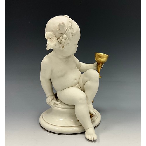 233 - A Parianware figure, ‘Una and the Lion’, Una seated on the Lion, which stands, head turned to side, ... 