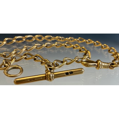 191 - An Antique 18ct gold pocket watch chain, 
stamped with crown assay mark and 