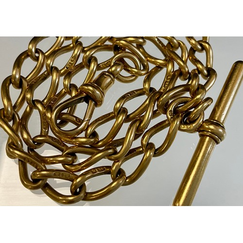 191 - An Antique 18ct gold pocket watch chain, 
stamped with crown assay mark and 
