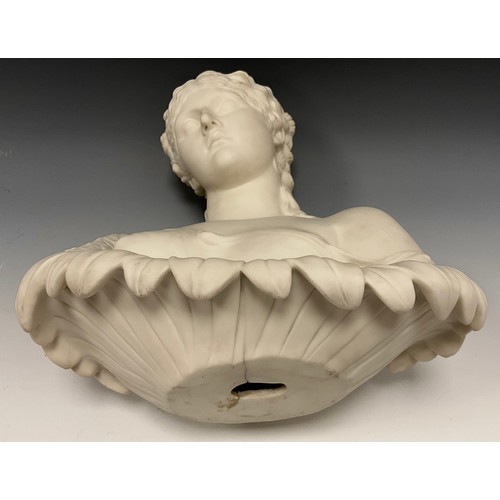 234 - A Victorian Copeland Parian bust of Clytie, 28cm high, faint marks verso.