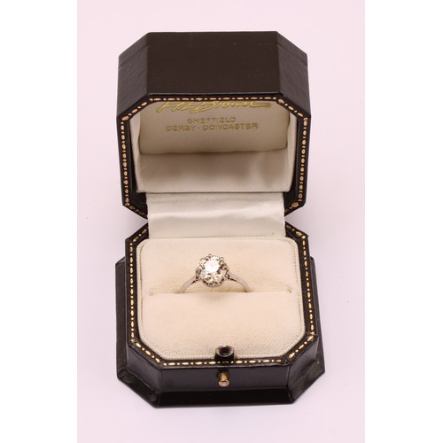 138 - A platinum old european cut diamond solitaire ring, 
set with an approx. 1.70ct old european cut dia... 