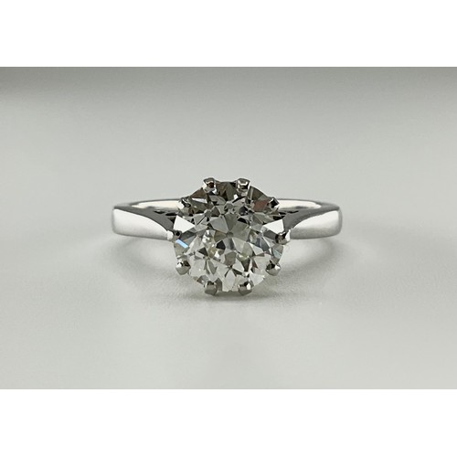 141 - A platinum solitaire old European cut diamond ring, set with an approx. 1.70ct solitaire old europea... 