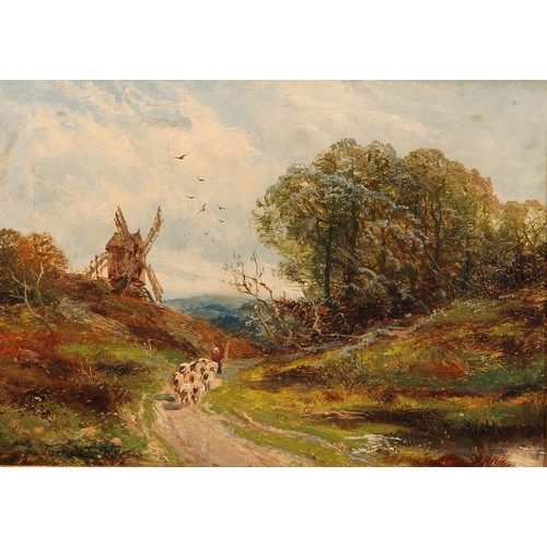 140 - George Turner (1841–1910) 
Landscape with Windmill and Sheep 
signed, dated 1889, oil on canvas, 24.... 