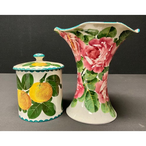 150 - An early 20th century Wemyss ware ‘Lady Eva’ vase, decorated with cabbage roses, mark to base, 20.5c... 