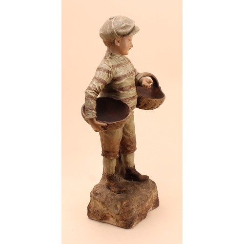 178 - An Austrian terracotta figure by Johann Maresch (1821 - 1914), The Basket Boy, number 6117, designed... 