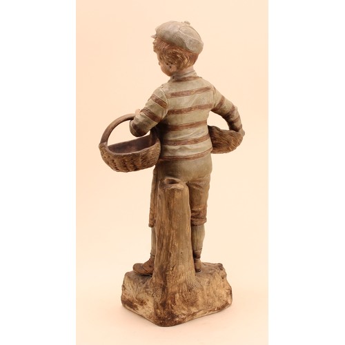 178 - An Austrian terracotta figure by Johann Maresch (1821 - 1914), The Basket Boy, number 6117, designed... 