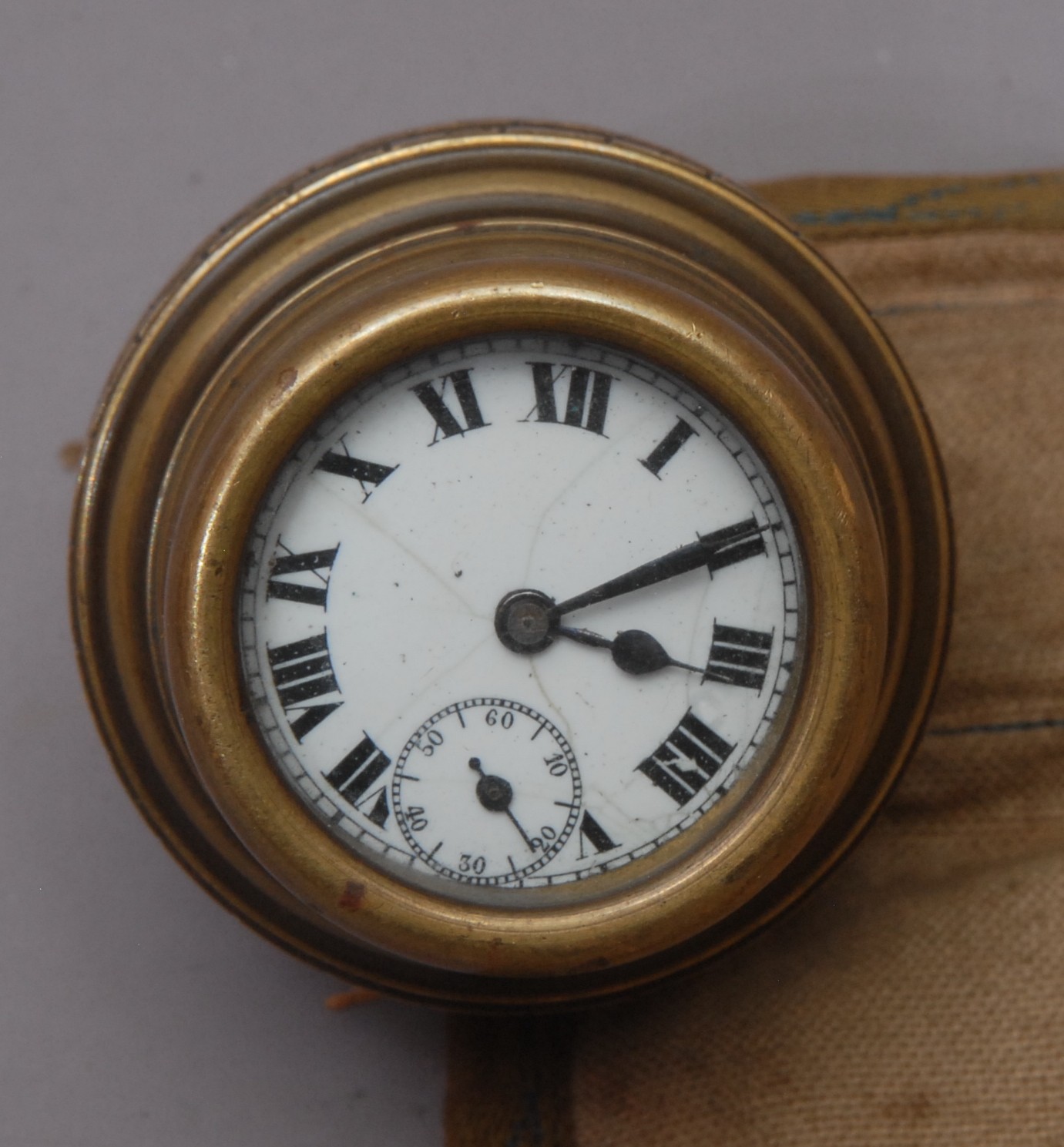 Gambling History - a mid-century bookmaker's clock bag, brass padlock ...