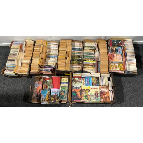 253 - Books - Cowboy, Westerns assorted hardback and paperback books, including titles by Ralph Compton, J... 