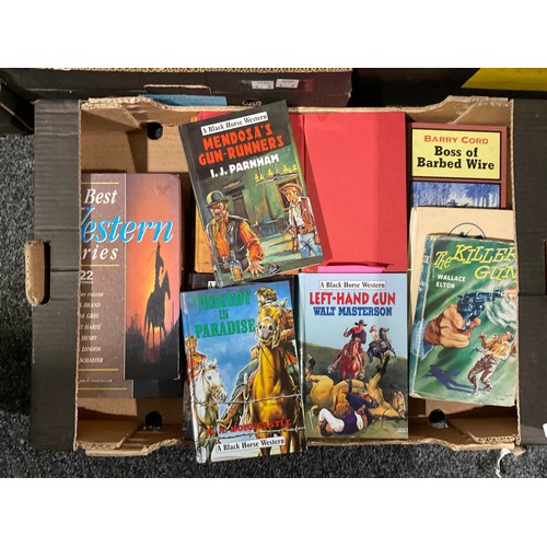 253 - Books - Cowboy, Westerns assorted hardback and paperback books, including titles by Ralph Compton, J... 