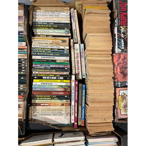 253 - Books - Cowboy, Westerns assorted hardback and paperback books, including titles by Ralph Compton, J... 