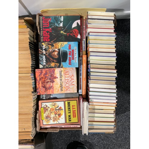 253 - Books - Cowboy, Westerns assorted hardback and paperback books, including titles by Ralph Compton, J... 