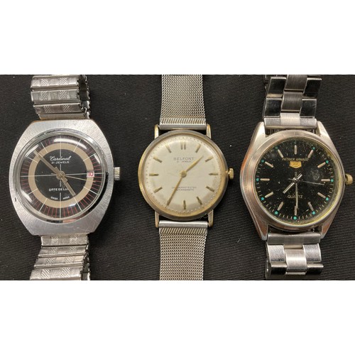 304 - Watches - a Cardinal Date Deluxe gentleman’s wristwatch, 36mm silver and black TV dial, thin baton m... 