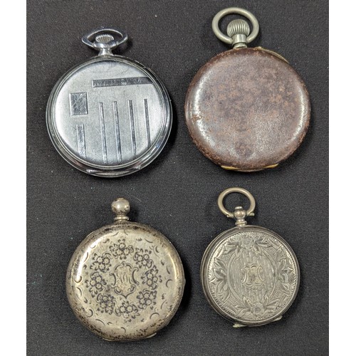 310 - Watches - An A Mathey (A&M) fine silver cased pocket watch, enamel dial, Roman numerals, subsidiary ... 