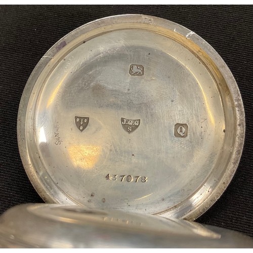 313 - A hallmarked silver Express English lever pocket watch, by J. G. Graves Sheffield, white enamel face... 