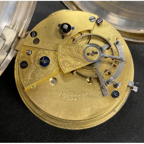 313 - A hallmarked silver Express English lever pocket watch, by J. G. Graves Sheffield, white enamel face... 