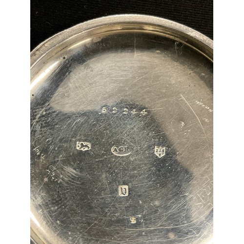 314 - A hallmarked silver fusee pocket watch, 50mm white enamel face with secondary seconds dial. Roman nu... 