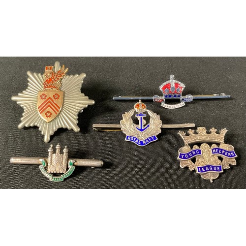 285 - A WW2 sterling silver and enamel Royal Navy sweetheart badge; another, a  silver University of Notti... 