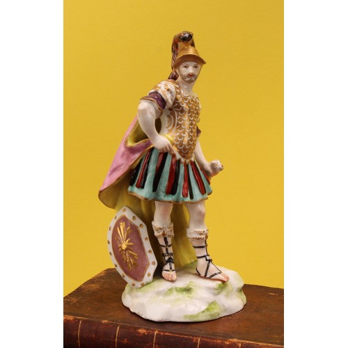 288 - A Samson Paris figure, of Mars as a centurion, he stands wearing a feathered helmet, chain mail unif... 