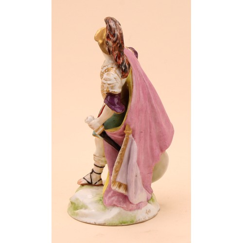 288 - A Samson Paris figure, of Mars as a centurion, he stands wearing a feathered helmet, chain mail unif... 