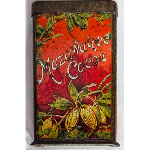 3005 - Advertising Tins - an early 20th century slender rectangular sample tin, Mazawattee Cocoa, printed a... 