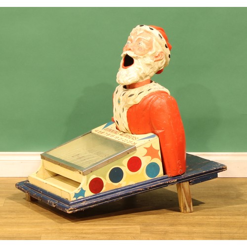 3023 - Fairground Interest - a mid 20th century painted cast metal side stall ball toss game, in the form o... 