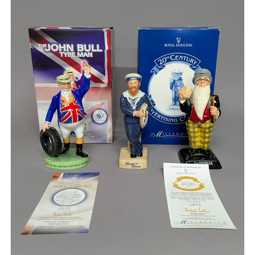 3014 - Advertising - a Royal Doulton figure, John Bull Tyre Man, MCL20, limited edition 31/750, 16.5cm, cer... 