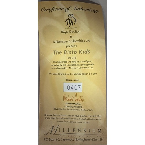 3012 - Advertising - a Royal Doulton figure group, The Bisto Kids, MCL4, limited edition 407/1,000, 12cm hi... 