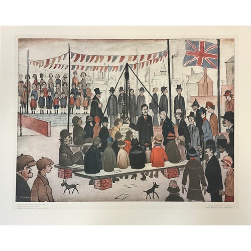 23 - Laurence Stephen Lowry RBA RA (1887-1976, British), Laying a Foundation Stone, coloured lithograph, ... 