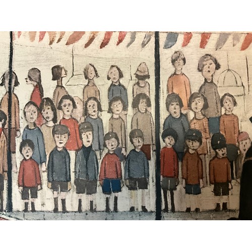 23 - Laurence Stephen Lowry RBA RA (1887-1976, British), Laying a Foundation Stone, coloured lithograph, ... 