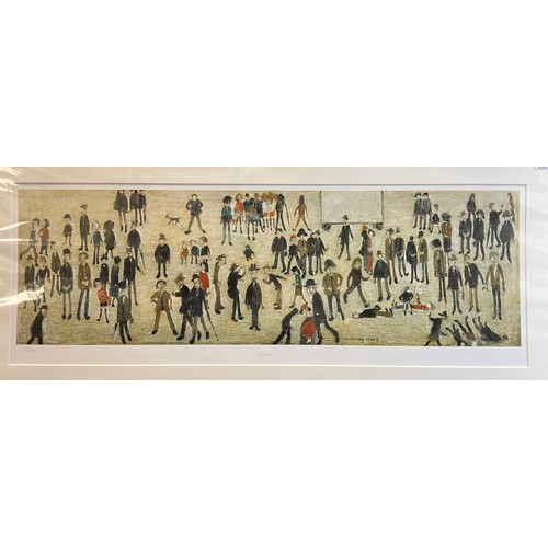 24 - Laurence Stephen Lowry (1887-1976), by and after, Crowd around a cricket sight board, numbered 714/8... 