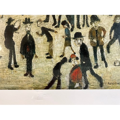 24 - Laurence Stephen Lowry (1887-1976), by and after, Crowd around a cricket sight board, numbered 714/8... 
