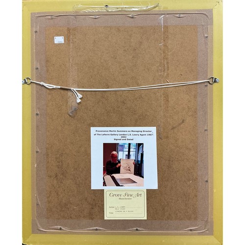 30 - Laurence Stephen Lowry (British, 1887-1976) 
Male study, leaning on a block, 
signed, ink sketch on ... 