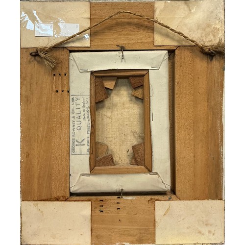 32 - In the style of L. S. Lowry
Girl sitting on a stool 
Oil on board, 17cm x 12cm.