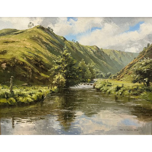 41 - Rex Preston (Derbyshire, Bn. 1948)
Milldale, Derbyshire
signed, dated '81, oil on canvas, 39cm x 49c... 
