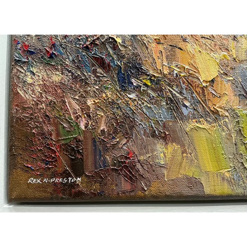 44 - Rex N. Preston (British, bn. 1948) 
White Edge 
signed, oil on canvas, 40.5cm x 40.5cm.