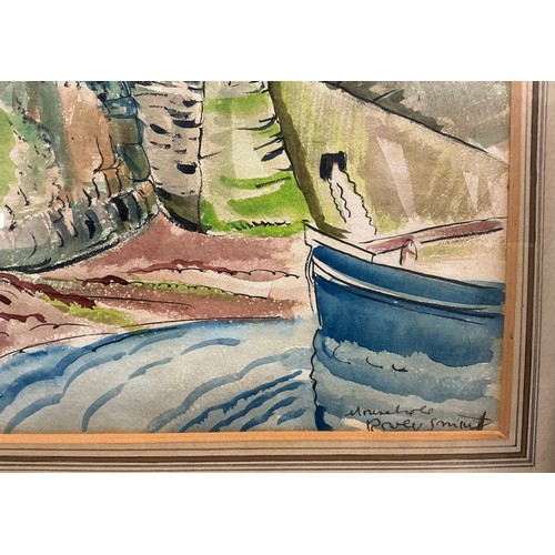 45 - Rowley Smart, Edgar (1887-1934) Mousehole, Cornwall, signed, watercolour, 34cm x 49.5cm; A. W. Nixon... 