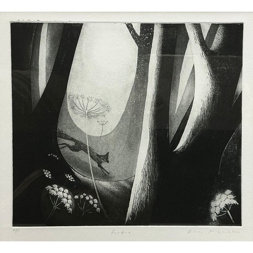 56 - Flora Maclachlan, 
Fox Fire, 
signed and titled in pencil to lower margin, artist's proof, etching, ... 