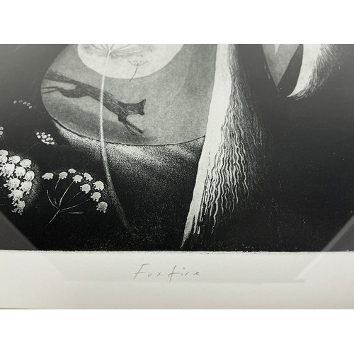56 - Flora Maclachlan, 
Fox Fire, 
signed and titled in pencil to lower margin, artist's proof, etching, ... 