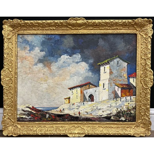 57 - Cecil Rochfort D'Oyly John (1906-1993) 
Continental Building by the Shore, 
signed, oil on board, 48... 