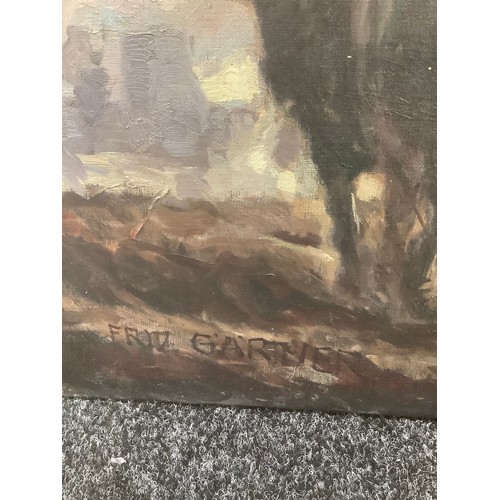 3 - Freidrich 'Fritz' Gärtner (Aussig, München, 1882-1958)
Ploughing with Chimneys Behind 
signed, oil o... 