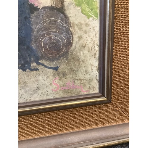 19 - Manner of Vera Southby (1895-1987) 
View of the sierras, Mexico 
signed, oil on board, 53cm x 55cm