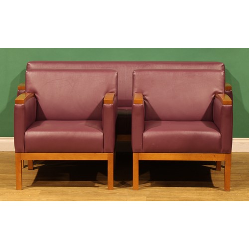 105 - Modern Design - a Spanish three-piece lounge suite, by C.J.C. Concepta, Barcelona, comprising sofa a... 