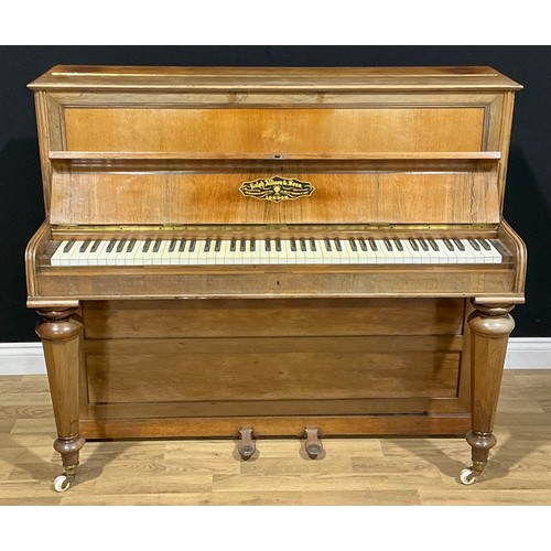 108 - A late 19th century rosewood piano, Ralph Allison & Sons, London, serial number 21339, 112cm high, 1... 