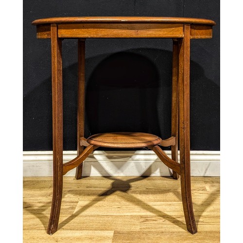 115 - An Edwardian mahogany oval occasional table; a barley twist gateleg table (2)
