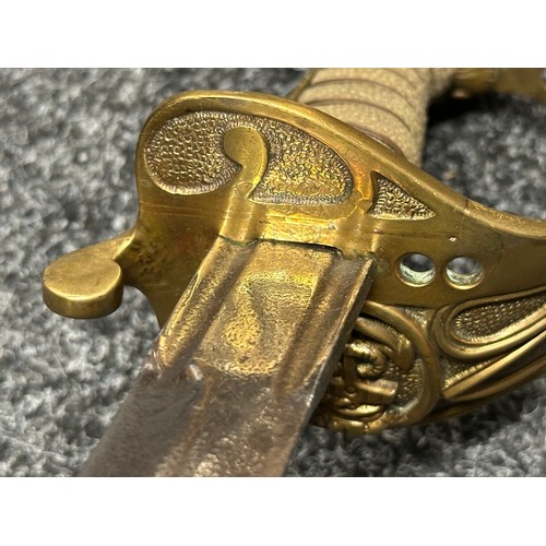 Reproduction Naval Officers Sword with double edged double fullered ...