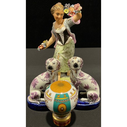 65 - A Royal Crown Derby figure allegorical of Spring, decorated by M Townsend, signed, 22.5cm, printed m... 