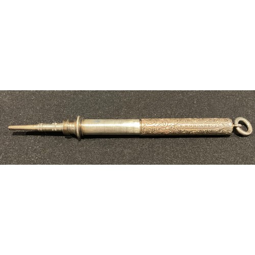89 - Sampson Mordan & Co - a Victorian silver coloured metal propelling pencil