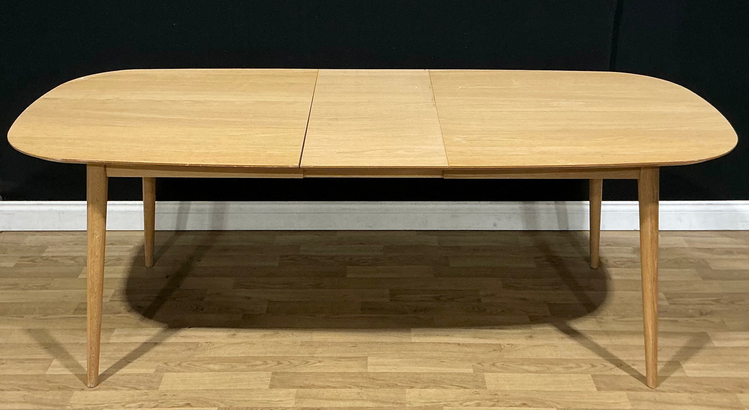 A contemporary Ercol style extending dining table, 76.5cm high, 215.5cm ...
