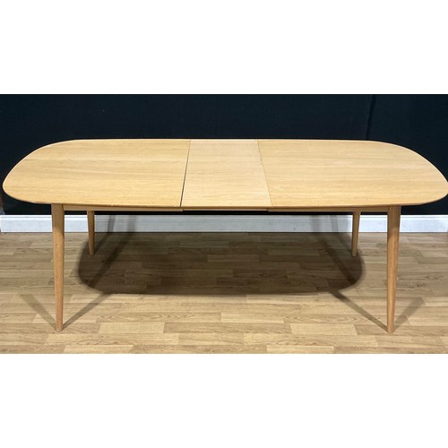 A contemporary Ercol style extending dining table, 76.5cm high, 215.5cm ...